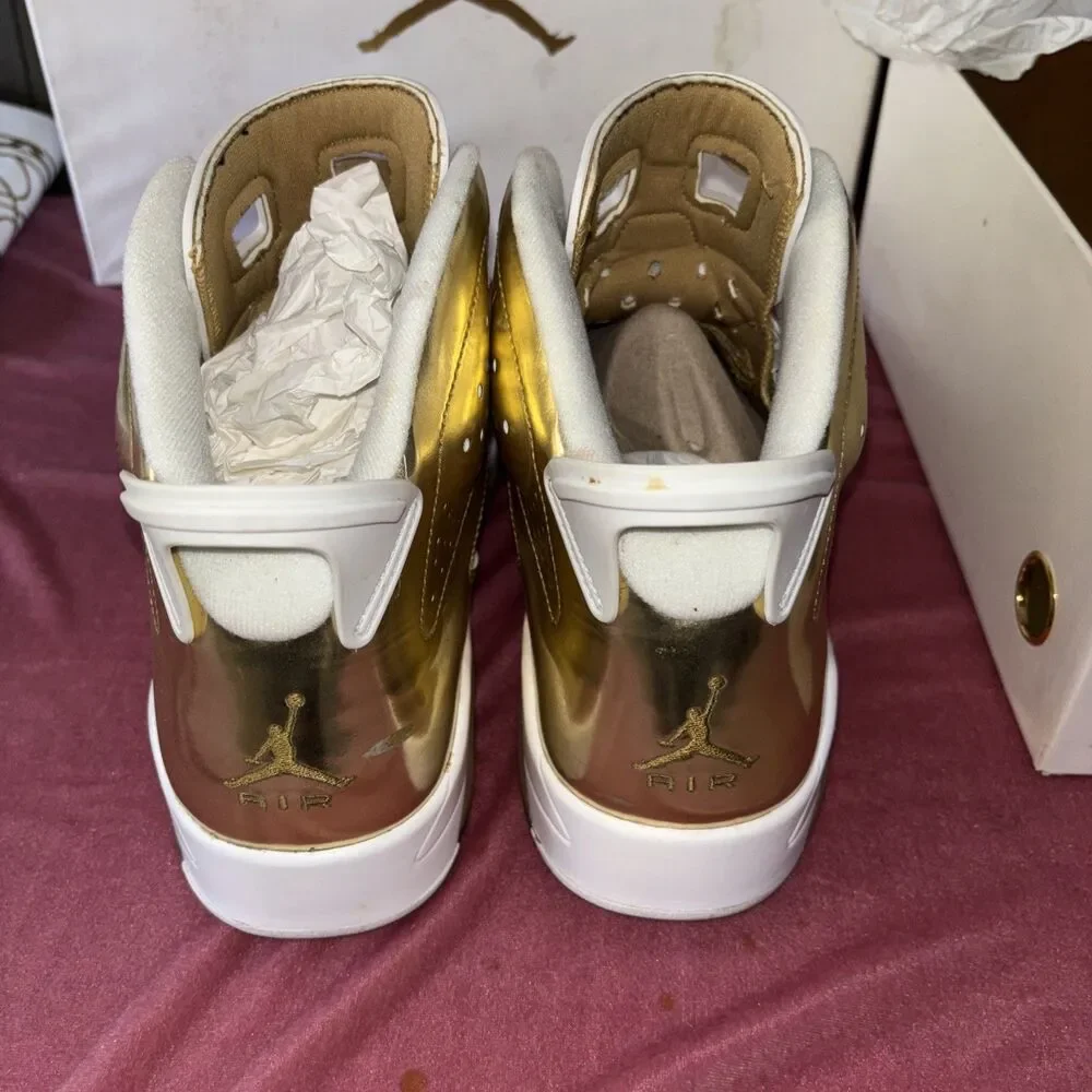 NIKE AIR JORDAN VI 6 RETRO PINNACLE METALLIC GOLD LIQUID METAL 854271-730 12